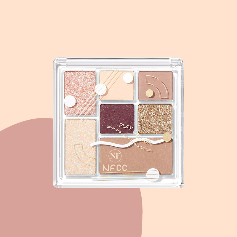 7 Colors Eye Shadow Highlight Blush Combination Plate