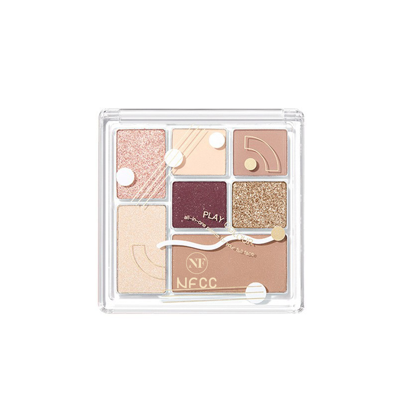 7 Colors Eye Shadow Highlight Blush Combination Plate